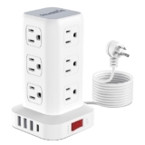 SMALLRT Tower Surge Protector Power Strip with USB 12 Outlets with 4 USB Ports 