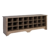 Prepac 60″ Shoe Cubby Bench, Drifted Gray