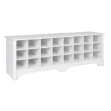 Prepac 60″ Shoe Cubby Bench, White