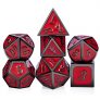 Red D&D Game Dice,7 die Polyhedral Metal Dice with Gift Velvet Pouch