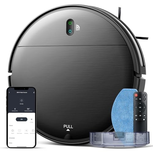 MAMNV 2 in 1 Mopping Robot Vacuum Cleaner with Schedule, Wi-Fi/App, 1400Pa Max Suction