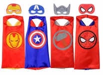 Rubie’s Super Hero Cape Set, Officially Licensed Marvel Assortment, 4 Capes and Eye Masks