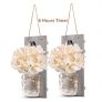 Rustic Grey Mason Jar Sconces with LED Strip Lights
