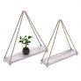Rustic Set of 2 Wooden Floating Shelves with String