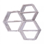 Rustic Wall Mounted Hexagonal Floating Shelves – Set of 3, Rustic White