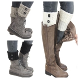 Santwo Women Winter Warm Crochet Knitted Boot Cuff Sock Short Leg Warmer 3 Pairs