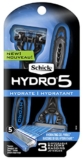 Schick Hydro 5 Mens Disposable Razor, Pack of 3