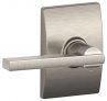 Schlage F10 LAT 619 CEN Century Collection with Latitude Passage Lever, Satin Nickel