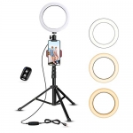 Selfie Ring Light with Tripod Stand & Cell Phone Holder for Live Stream/Makeup