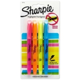 Sharpie Pocket Style Highlighters, Chisel Tip, Assorted Colors, 4 Count