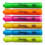 Sharpie ACCENT Highlighter, Tank Highlighter Chisel, Pouch of 6, Fluorescent Assorted