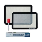 Silicone Baking Mat (2 Size Sheet Set) Professional Grade +Bonus Spatula!