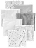 Simple Joys by Carter’s Baby 7-Pack Flannel Receiving Blankets, Grey/White/Black