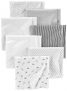 Simple Joys by Carter’s Baby 7-Pack Flannel Receiving Blankets, Grey/White/Black