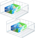 SimpleHouseware 2 Pack Under Shelf Basket, White