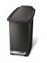 simplehuman 10L Compact Slim Step Trash Can, Black Plastic