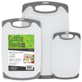 S&T Cutting Boards W/Rubberized Grips & Juice Grooves, 3 Pack