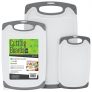 S&T Cutting Boards W/Rubberized Grips & Juice Grooves, 3 Pack