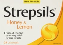 Strepsils, Fast and Effective Relief for Sore Throats, Honey & Lemon, 24 Count