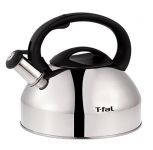 T-fal Specialty Stainless Steel Dishwasher Safe Whistling Coffee and Tea Kettle, 3-Quart, Silver