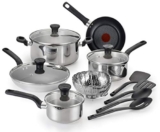 T-Fal Simply Cook 14-Piece Stainless Steel Cookware Set – Silver