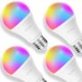 TECKIN Smart LED Bulb WiFi E27 Dimmable Multicolor Light Bulb (4 PACK)