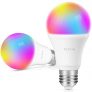 TECKIN Smart LED Bulb WiFi E27 Dimmable Multicolor Light Bulb (2 Pack)
