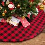 Thick Christmas Tree Skirt 48 inch Large, Red and Black Plaid Buffalo