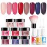 TOMICCA Dip Powder Nail Kit 8 Color with Liquid Set, Nude/Red/Dark Series