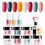 TOMICCA Nail Dipping Powder Travel Kit, 8 Colours, Nude/Pink/Blue Series