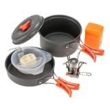 TOMSHOO Outdoor Camping Hiking Cookware with Mini Camping Piezoelectric Ignition Stove