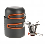 TOMSHOO Outdoor Camping Hiking Cookware with Mini Camping Piezoelectric Ignition Stove