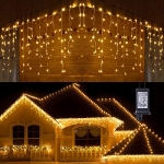 Toodour Christmas Icicle Lights Outdoor, 360 LED 29.5ft 8 Modes