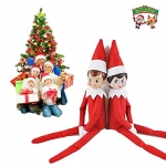 Treemoo Christmas Plush Toy Doll, Elf on the Shelf (Red Girl and Boy)