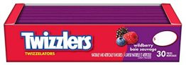TWIZZLERS Licorice Candy, Wildberry Twizzelators, 30 Count