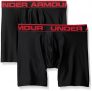 Under Armour Men’s Original Series 6” Boxerjock, Black/Black, Large, Pack of 2