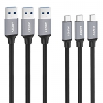 AUKEY Type-C to USB 3.0 Charging Cable Braided Nylon for Samsung Galaxy Note 8 S8 S8+, LG G5 V20, HTC 10 and More
