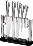 Utopia Kitchen 430 Grade Stainless Steel Knives Set (5 Knives plus Acrylic Stand)