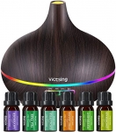VicTsing by Homasy 500ML Essential Oil Diffusers Set with Oils, Black