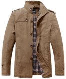 Wantdo Men’s Stand Collar Cotton Classic Jacket