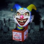 WBHome 4 Ft Halloween Inflatable Outdoor Circus Clown Box Outdoor Decoration