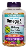 Webber Naturals Triple Strength Omega-3, 900 Mg, 120 count