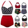 Whatyiu Women Bikini Set Swimsuit High Waist