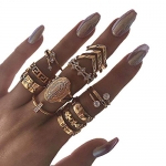 Whatyiu Women Fashion Geometric Finger Rings Set