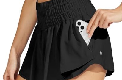 Willit Women’s Athletic High Waisted Flowy Ruffle Skort