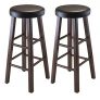 Winsome Wood Marta Assembled Round Bar Stool with Cushion Seat