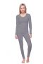 Women’s Thermal Set, Lightweight Ultra Soft Fleece Shirt and Tights, Grey, Small