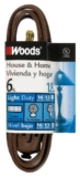 Woods 600 6-Feet Cube Extension Cord with Power Tap, Brown