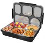 ZIONOR Bento Lunch Box (5 Compartment, Black)